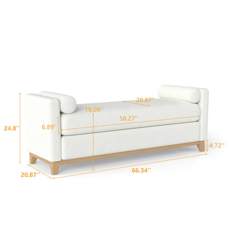 Banc rembourré Sherpa, Blanc