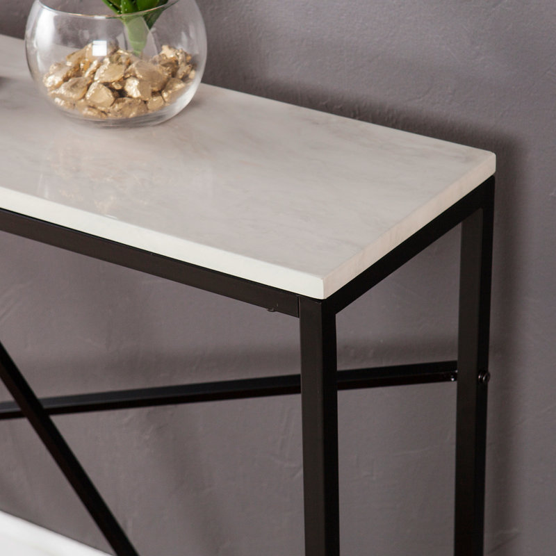 Console Arendal Skinny - noir mat avec blanc, Blanc, Noir