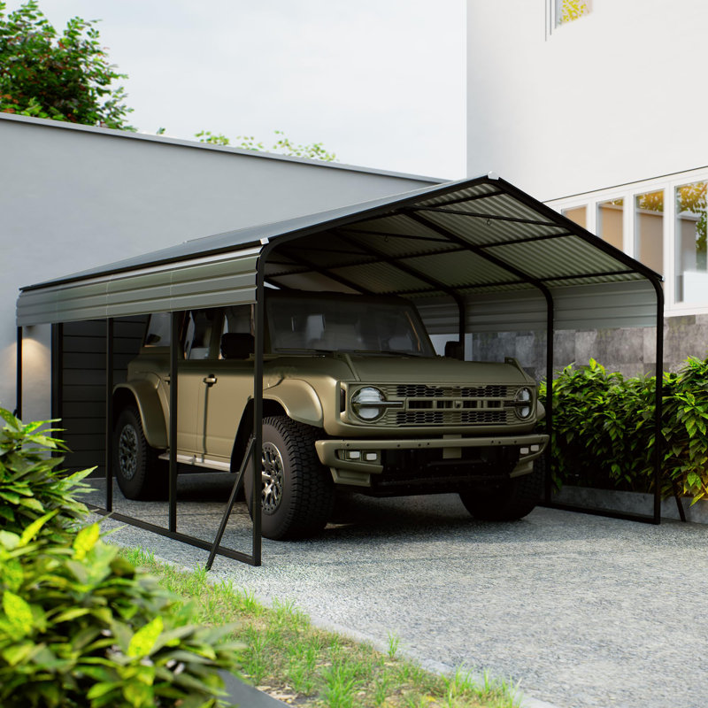 12x20 FT Metal Carport with Galvanized Steel Frame & Roof, Heavy-Duty All-Weather Shelter, 105.4" H x 140.63" W x 234.6" D