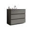 36 po. Meuble de salle de bain gris 36 po - grand rangement, armoire autoportante silencieuse