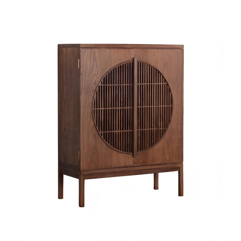 35.43"Solid Wood Elm wood brown Sideboard