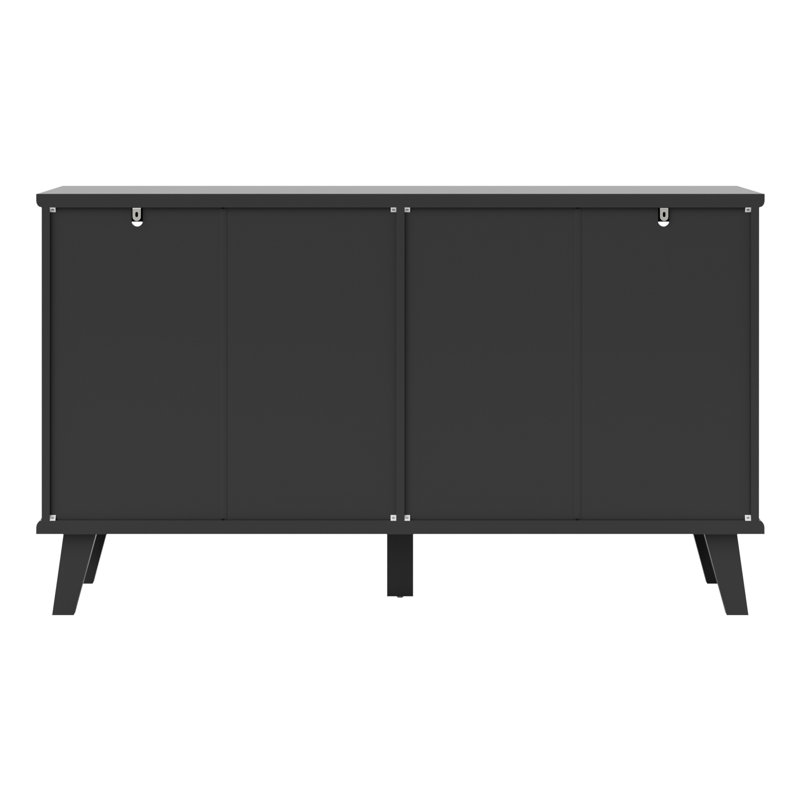 52''W Four Hollow Door Sideboard, Black