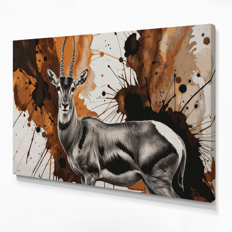 Faune, art mural sur toile noire Impala