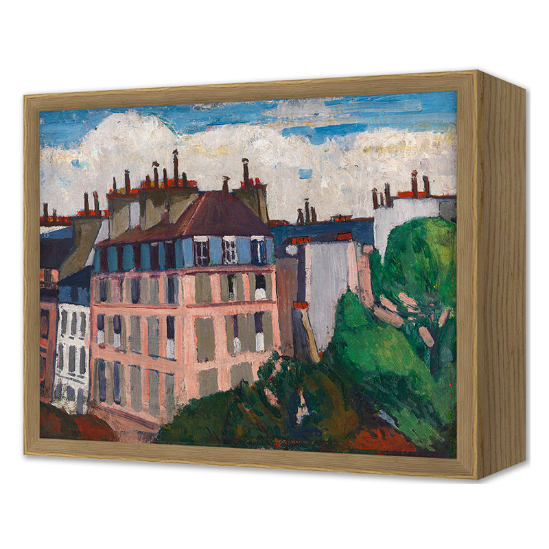 Rooftops, Paris Print by Grand Archives, 18'' H x 22'' W, Oak Single Picture Framed