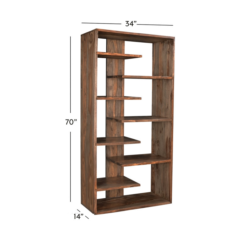 Enely Wood Tall Bookcase with 7 Shelves