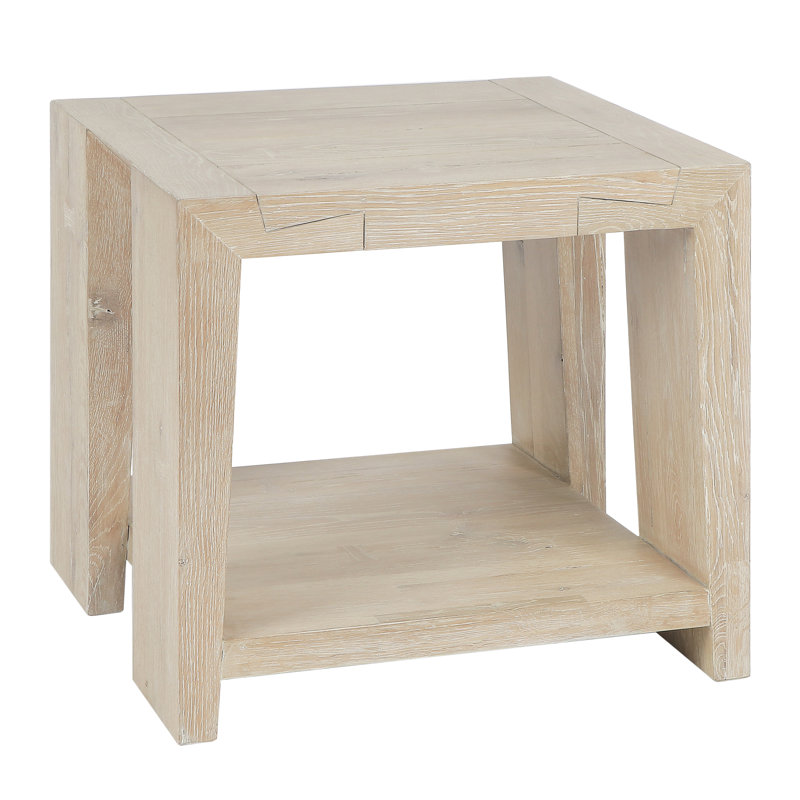 Table de bout en bois massif Alena, Tanné