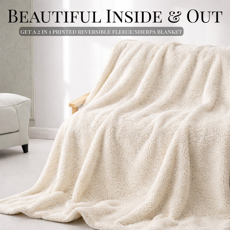 Super Fuzzy, Soft, And Cozy Sherpa Queen Blanket, Gray