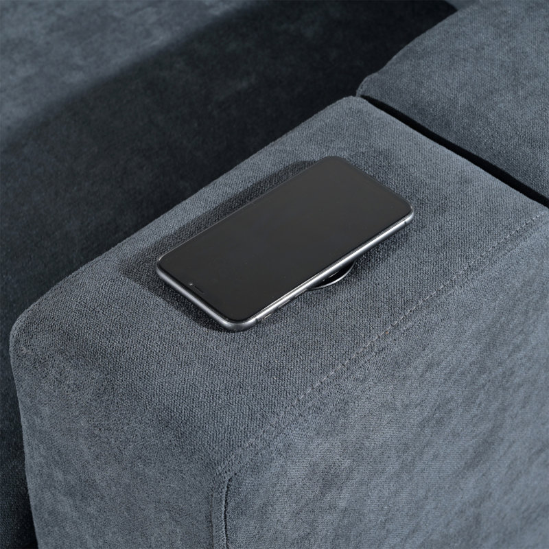 Upholstered Modular Sofa With USB Charge Ports