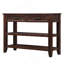 Console avec 2 tiroirs de rangement et 2 tablettes à niveaux, buffet en bois massif de style Mid-Century pour le salon et l'entrée