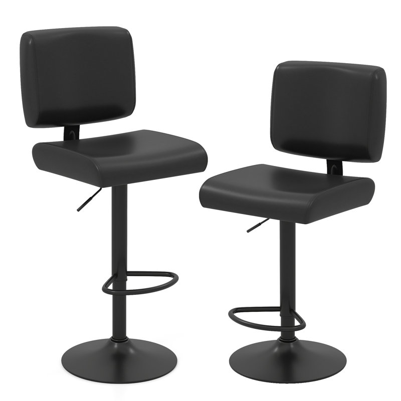 Swivel Upholstered Adjustable Height Bar Stool