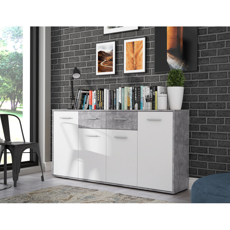 Ilbert 162.3cm Sideboard, White/Light Grey