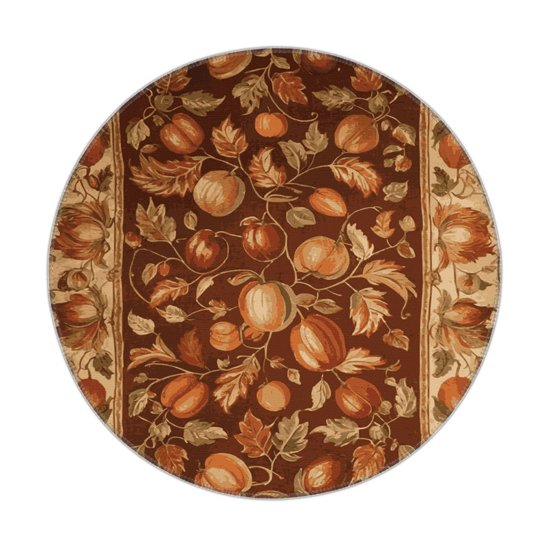 Tapis d'intérieur et d'extérieur brun français, Rond 5 pi