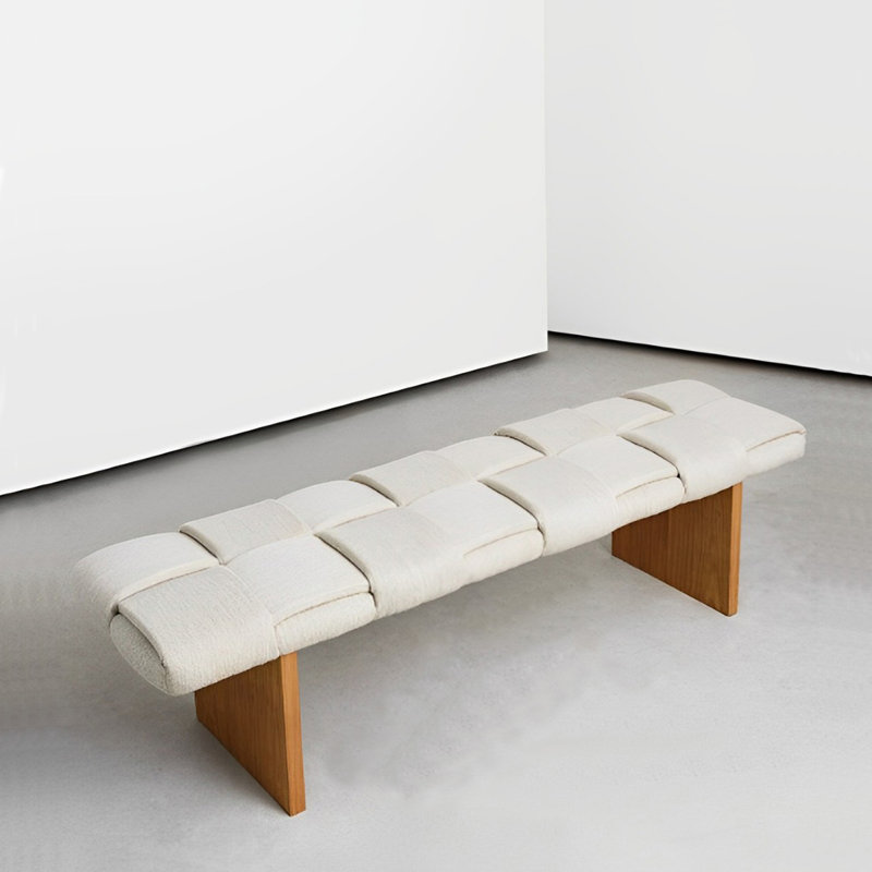 Banc rembourré en mélange de polyester Thorleif, H 16,53 po x l 62,99 po x P 15,74 po