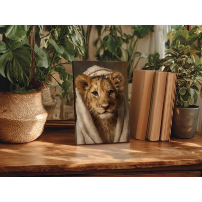 Art sur toile lion lion: Portrait d'un animal victorien humoristique