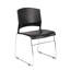 Ensemble de 4 chaises empilables Anu, en polypropylène noir sculpté, base en chrome