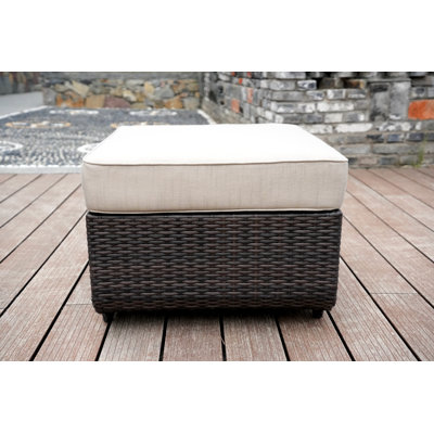 Brooklynrose Polyethylene (PE) Wicker Outdoor Ottoman