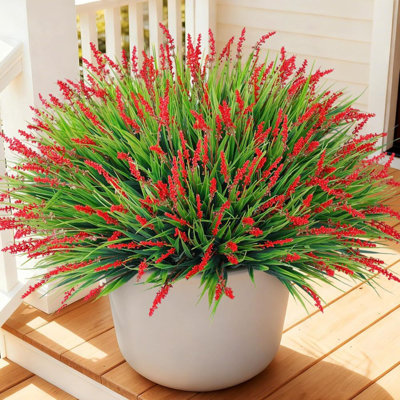 40 faisceaux de fleurs artificielles, extérieur, intérieur, résistant aux rayons UV, fausses fleurs, pas de décoloration, plantes en plastique, jardin, porche, fenêtre, décoration