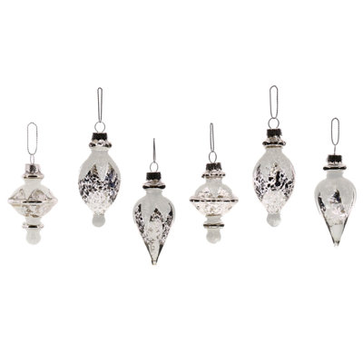 6 Piece Glass Finial Ornament Set