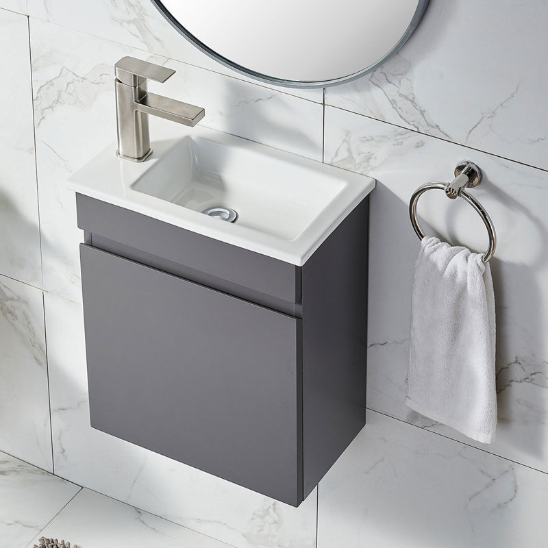 Bogardus 18'' Wall-Mounted Single Bathroom Vanity Set