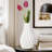 Facetta 11" Matte Texture White Ceramic Vase-1585059317-1585059315
