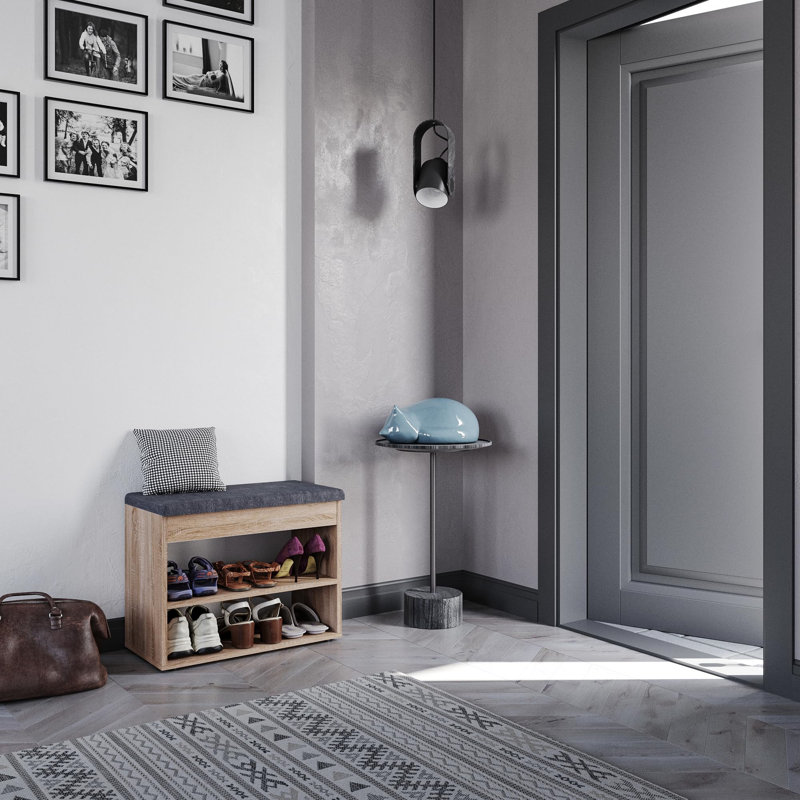 Stackable Shoe Storage Bench, Brown