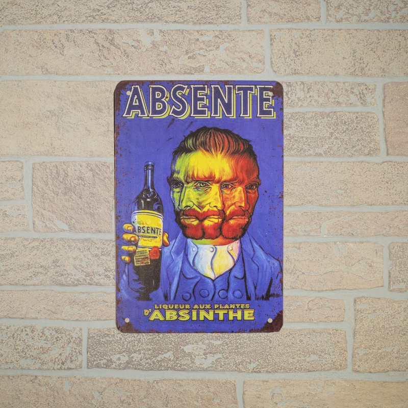 Metal Retro Absinthe Van Gogh Alcohol Wall Art Absente Bar Pub Sign Home Decor Metal Retro Absinthe Van Gogh Alcohol Wall Art Absente Bar Pub Sign Home Decor