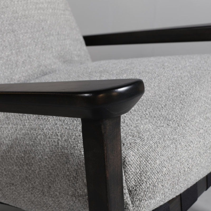 Chaise berçante Mid Century, Gris Pierre, Charcoal