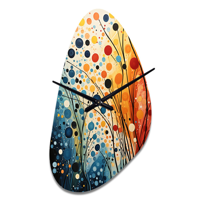 Horloge murale Reimels Colorful Mid Century Dynamic Duality III - Mid-Century, Moyenne