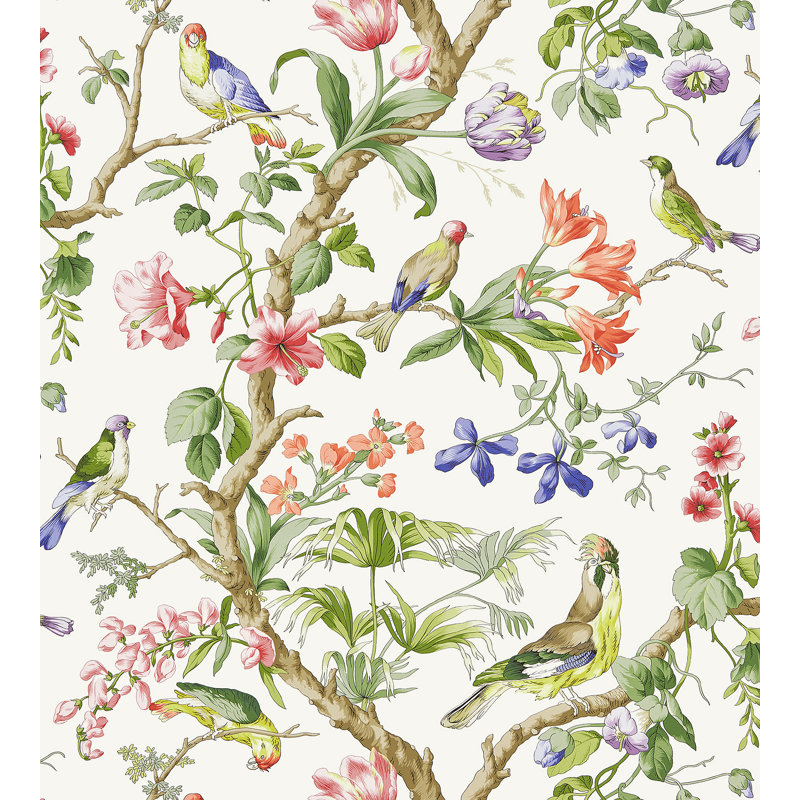 Botanica Belize 3' L x 54" W Wallpaper Roll, Ivory