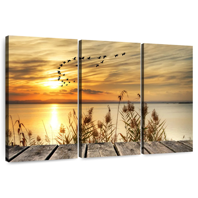 Kerrick, coucher de soleil en mer, H 20 po x l 33 po