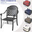 Chaises de salle à manger d'extérieur en fonte d'aluminium - Structure noire avec - Coussins de protection pour chaise de patio et siège moelleux