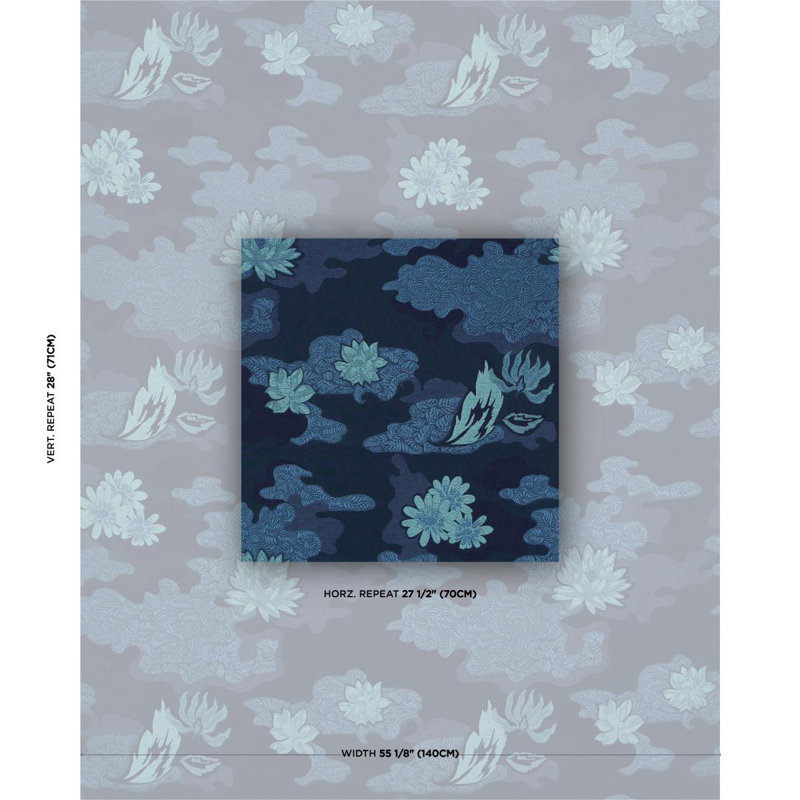 Schumacher X Laura Gonzalez Lian Dream Fabric, Blue