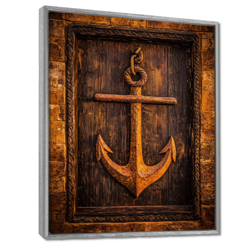 Décoration murale rustique avec corde d'ancre rustique sur le pirate, H 20 po x l 12 po, Argent argent