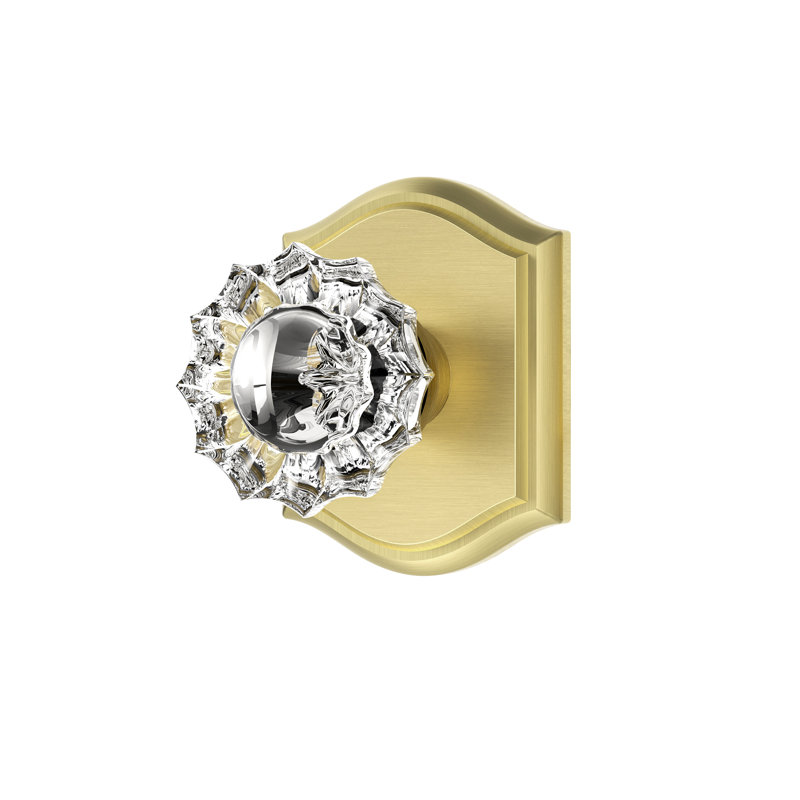 Coolnews Retro Elegant Series Crystal Passage Door Knobs, Satin Brass