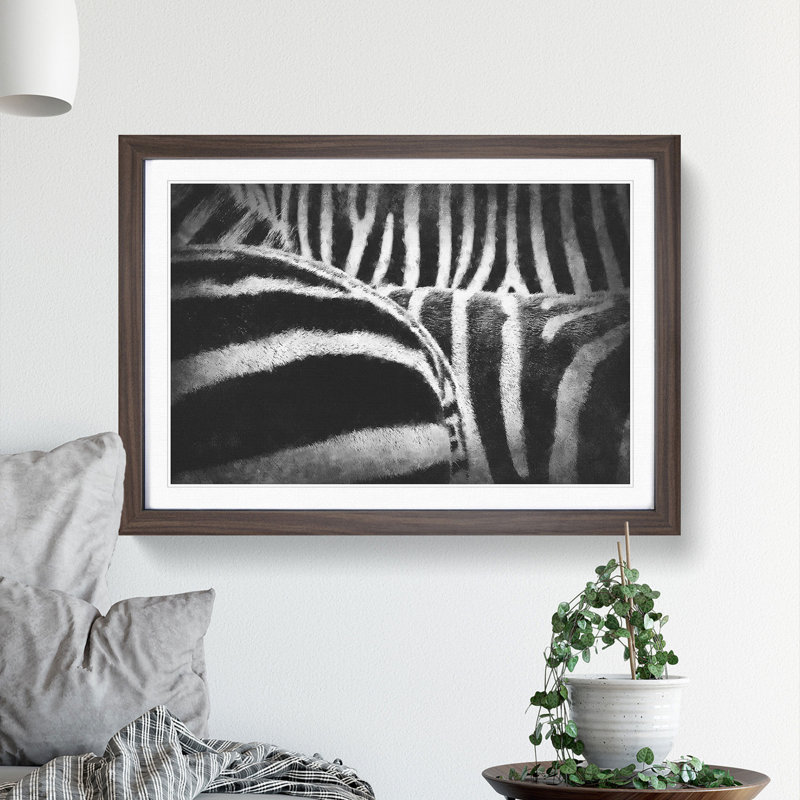 The Stripes of the Zebra - Picture Frame Painting Print, 62cm H x 87cm W x 2cm D, Walnut Framed