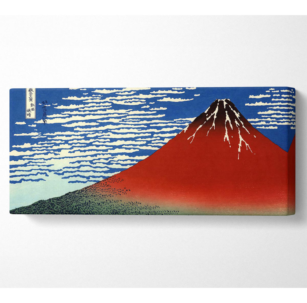 Hokusai Roter Südwind auf Fidschi an einem klaren Morgen Panoramaleinwand