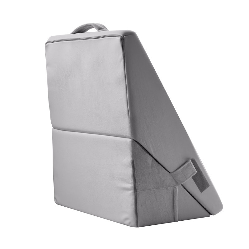 Coussin de lit pour dormir, coussin de lit orthopédique réglable, rembourrage en mousse haute densité 25D et housse lavable douce, oreiller postopératoire pour reflux acide, maux de dos, soulagement du ronflement, gris clair