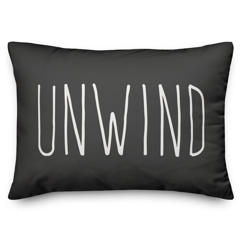 Yes! Textual Outdoor Reversible Throw Pillow, Charcoal