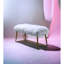 Banc en métal en fausse fourrure blanche sans fonction de rangement 17,55 po Largeur avec siège et or
