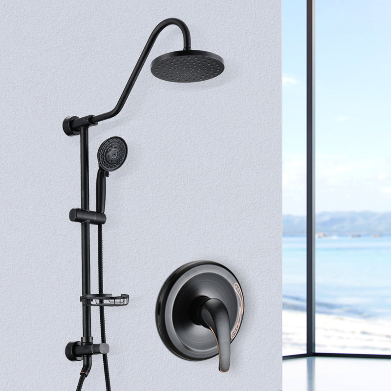 Système de douche en acier inoxydable avec grande pomme de pluie de 8 po et installation à la main rapide - Corrosion