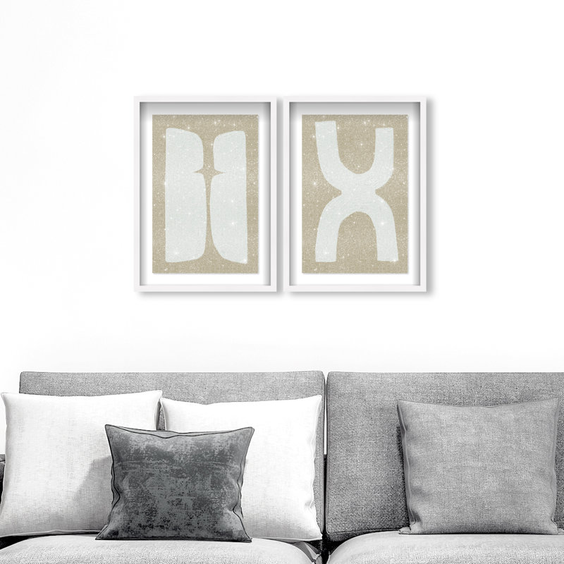 Opposite Lovers Set Set by Oliver Gal, 17.5"H x 25.5"W, White Shadowbox
