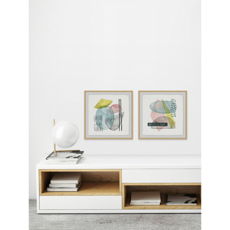 « sushi bol », ensemble de 2 reproductions de peintures à l’aquarelle encadrées, H 24 po x l 24 po x L 1,5 po