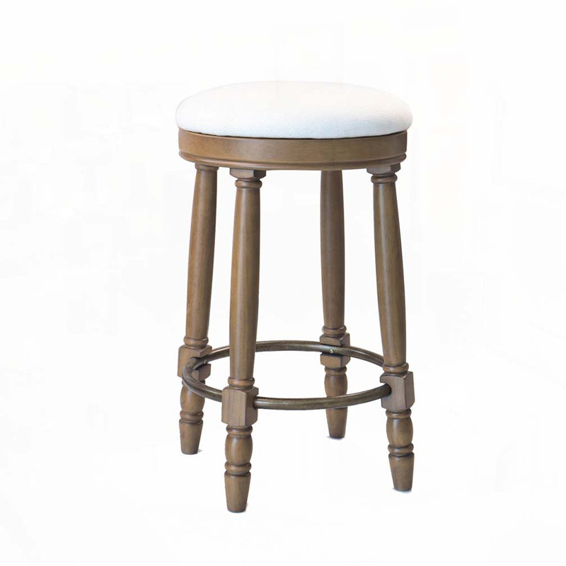 Tabouret de bar pivotant à 360 °, Beige, Chêne clair