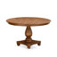 L'ensemble de table de cuisine 5 pièces comprend une table à piédestal et 4 chaises de salle à manger en tissu de lin brun clair capitonné - noyer antique-881798556