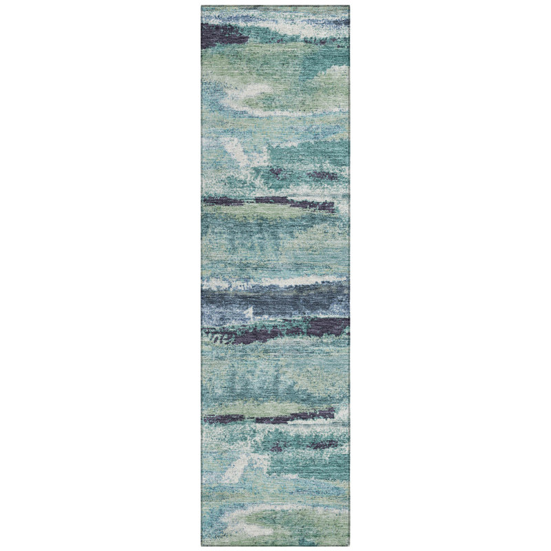 Aleighna Area Rug with Non-Slip Backing, Runner 2'3" x 7'6"