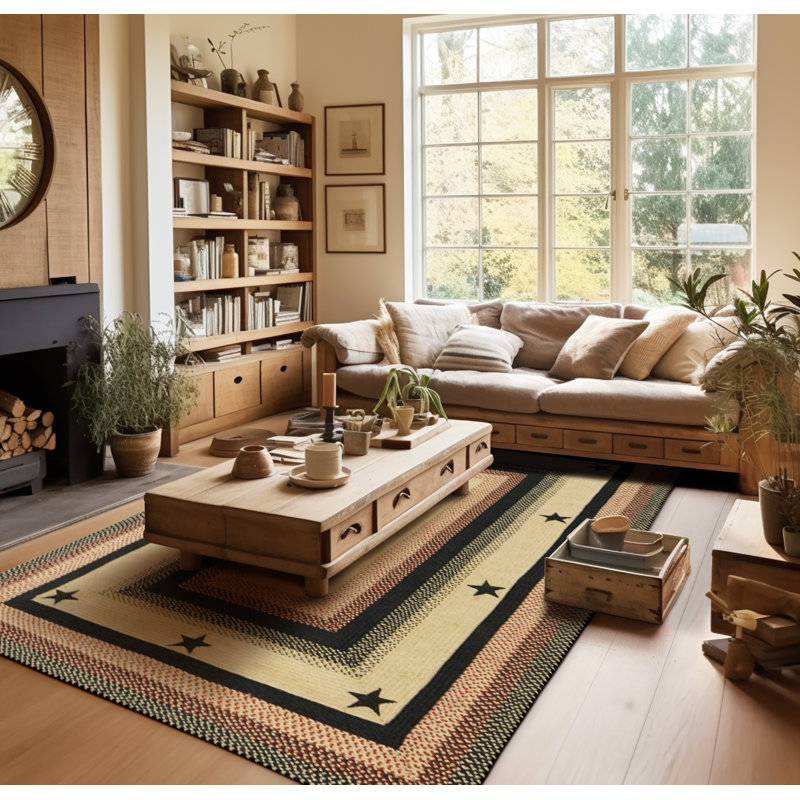 Tapis réversible en jute tressé Levetta, Rectangle 4pi x 6 pi