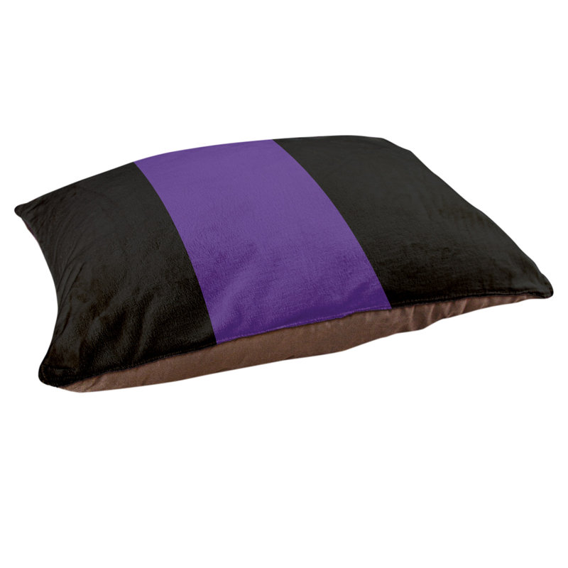 Coussin Golden State, Grand (l 40 po x P 30 po x H 6,5 po), Noir / mauve / noir