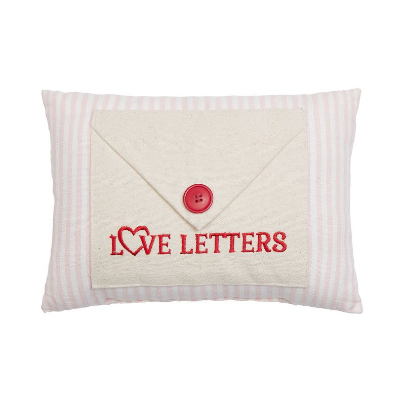 Lettre d'amour avec coussin brodé à boutons