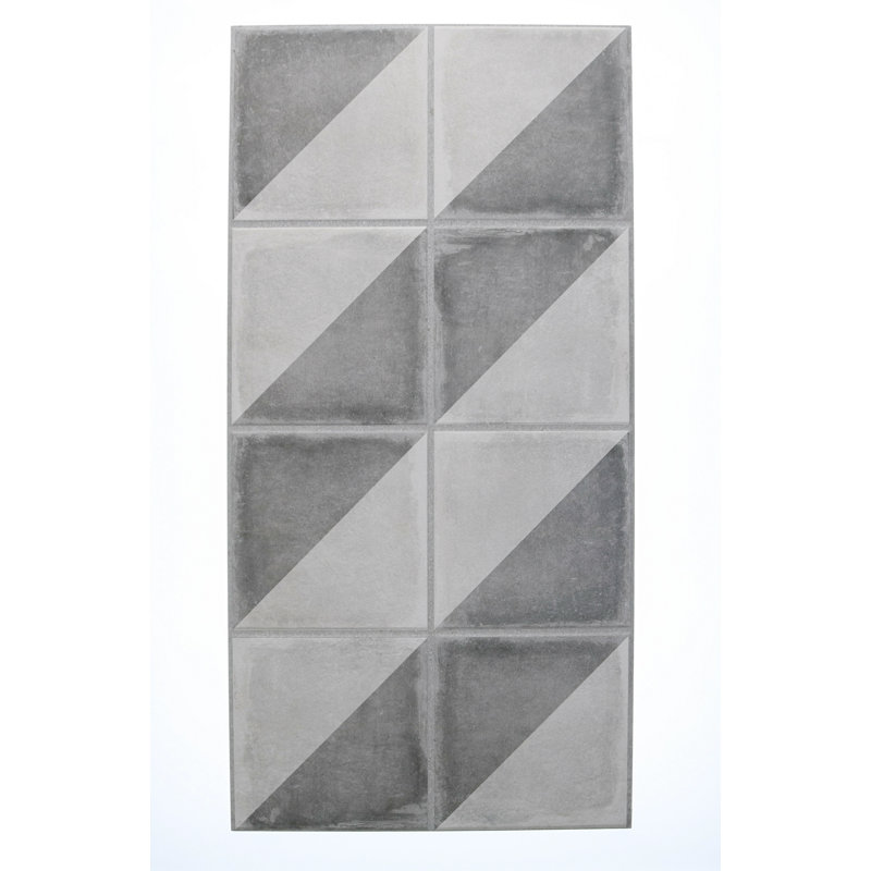 Palazzo 11.875 in. x 23.875 in. Glazed Porcelain Tile, Vintage Gray Villa