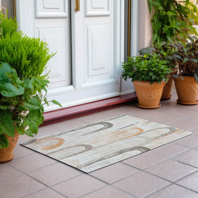 Tapis ivoire intérieur / extérieur lavable à la machine Claudian ACN1591